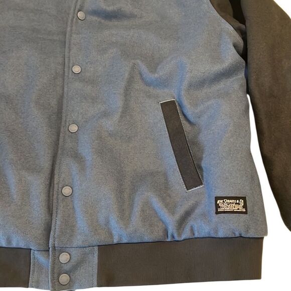 Levi's Blue Snap Front Poly/Wool Blend Varsity Jacket Size Large - Picture 4 of 10
